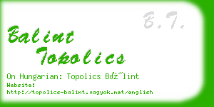 balint topolics business card